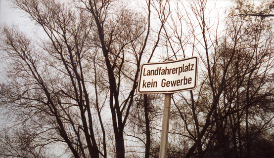 Alfred Ullrich, _Dachau, Landfahrerplatz kein Gewerbe_, 2011, traffic sign, photographic documentation, courtesy the artist